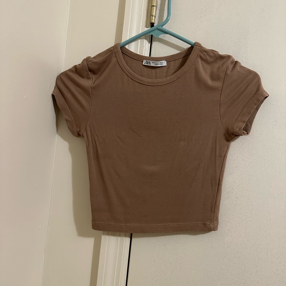 Zara brown crop top
